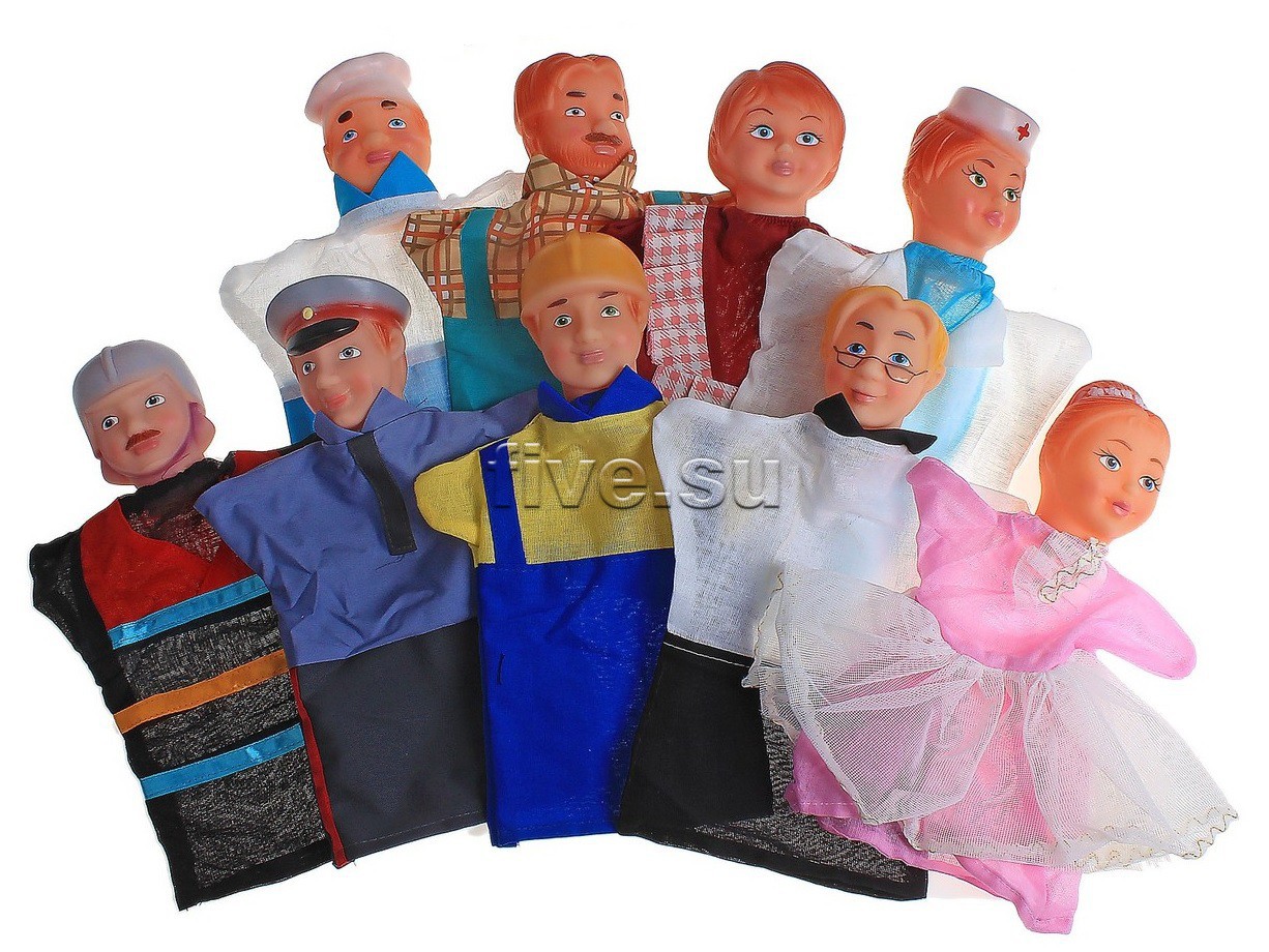 Купить куклу на руку. Кукольный театр мы в профессии играем (9 персонажей). Куклы для кукольного театра. Кукольный театр для детей. Набор кукол для кукольного театра.