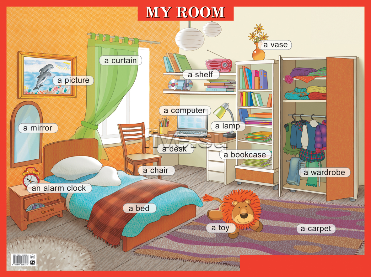 В моей комнате есть железная. Картинка комнаты для описания. Комнаты на английском. Комнаты на английском для детей. Моя комната английский язык.