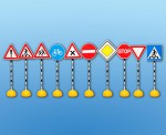 Комплект дорожных знаков со стойками (10 знаков, 10 стоек) - Файв - оснащение школ и детских садов