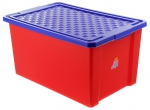 Контейнер для игрушек (цвет красный, 57 литров, на колесах, штабелируемый) - Файв - оснащение школ и детских садов