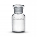 Склянка для реактивов 500 мл с притертой пробкой (широкое горло, светлое стекло) - Файв - оснащение школ и детских садов