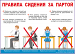 Таблица. Правила сидения за партой (70*100 см, винил) - Файв - оснащение школ и детских садов