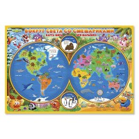 Карта мира для малышей (настольная). Вокруг света со смешариками - Файв - оснащение школ и детских садов