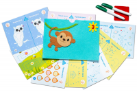 Набор карточек для рисования двумя руками (уровень 3) Обезьянка - Файв - оснащение школ и детских садов