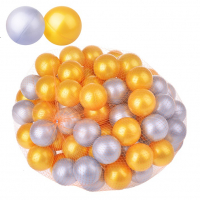 Набор шаров для сухого бассейна (6 см, 100 шт.) золотой и серебряный цвет - Файв - оснащение школ и детских садов