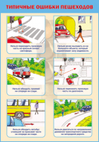 Таблица. Типичные ошибки пешеходов (70х100 см, винил) - Файв - оснащение школ и детских садов