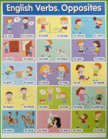 Плакат. English Verbs. Opposites. Английские глаголы. Противоположности - Файв - оснащение школ и детских садов