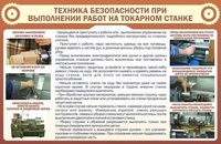 Стенд. Техника безопасности при работе на токарном станке - Файв - оснащение школ и детских садов