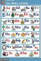 Таблица. Русский алфавит в картинках (70х100 см, винил) - Файв - оснащение школ и детских садов