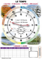Таблица. Время (на французском языке) (50х70 см, 8 карточек) - Файв - оснащение школ и детских садов